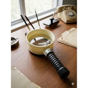 Vintage Illuminated Magnifying Glass  Flashlight Style Handle, MCM Office Supply